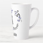 Tasse Latte Couronne Wreath Monogramme 'R' Personnalisé (Droite)