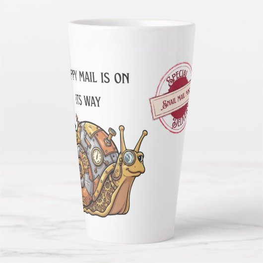 Tasse Latte Courrier Steampunk Joyeux (Devant)