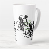 Tasse Latte Course d'art cycliste (Angle droit)