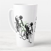Tasse Latte Course d'art cycliste (Angle gauche)