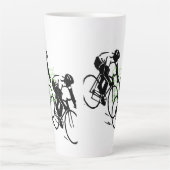 Tasse Latte Course d'art cycliste (Devant)