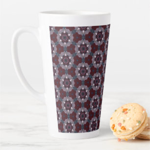 Tasse Latte Courtepoint peint floral bordeaux et gris