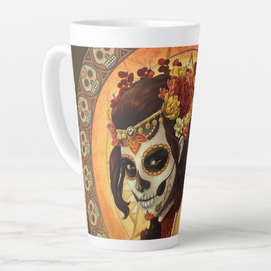 Tasse Latte Coussin Dia De Los Muertos (Angle gauche)