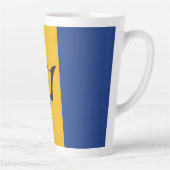 Tasse Latte Couverture totale du drapeau Bajan barbare  (Droite)