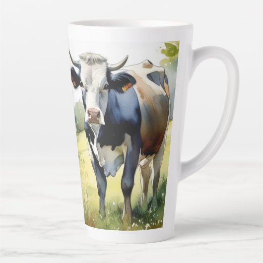 Tasse Latte Cow (w/ matching lined journal) (Droite)