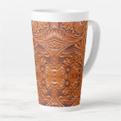 Tasse Latte Cowboy Russe pays western mariage monogramme (Angle droit)