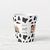 Tasse Latte Cowboy vache motif noir blanc père photo (Devant)