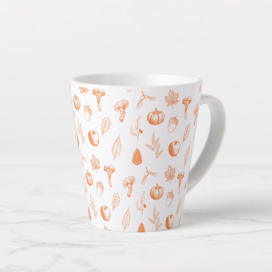Tasse Latte Cozy Autumn Pattern (Angle droit)