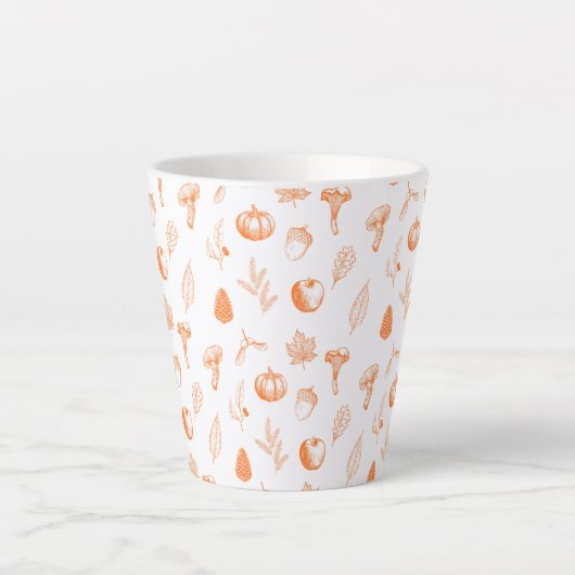 Tasse Latte Cozy Autumn Pattern (Devant)