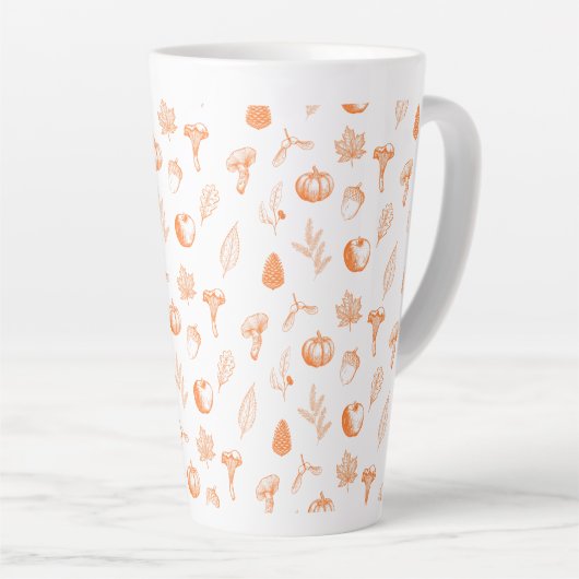 Tasse Latte Cozy Autumn Pattern (Angle droit)