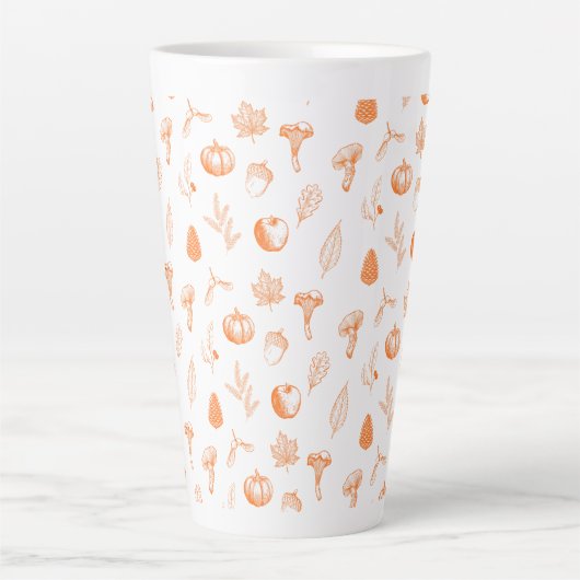 Tasse Latte Cozy Autumn Pattern (Devant)