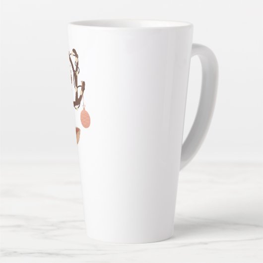 Tasse Latte Cozy Christmas Deer with Ornaments and Lights (Angle droit)