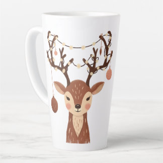 Tasse Latte Cozy Christmas Deer with Ornaments and Lights