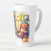 Tasse Latte Cozy Home Reading Bouteilles — Framed Wall (Angle droit)