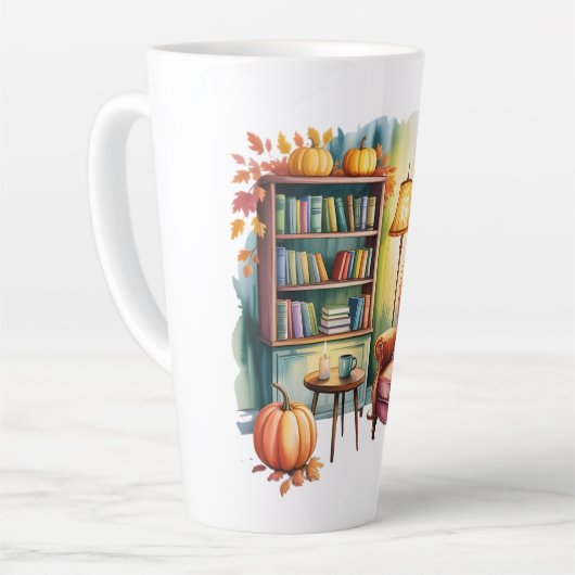 Tasse Latte Cozy Home Reading Bouteilles — Framed Wall (Angle gauche)