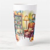 Tasse Latte Cozy Home Reading Bouteilles — Framed Wall (Devant)