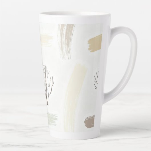 Tasse Latte Cozy  Minimal Winter Aesthetic Pattern   (Droite)