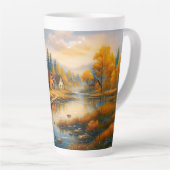 Tasse Latte Cozy Windmill Village at Sunrise (Angle droit)