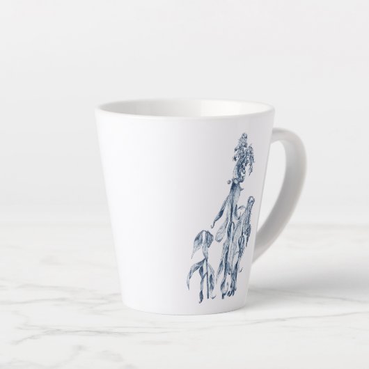 Tasse Latte Cozy Winter Botanical Art (Angle droit)