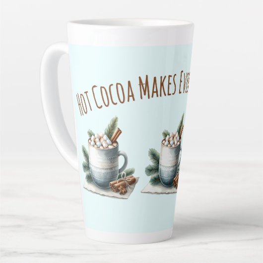 Tasse Latte Cozy Winter Cocoa Marshmallow Scene (Angle gauche)