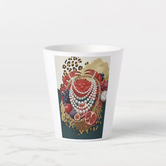 Tasse Latte Crabe Éclectique avec Perles, Maximali (Devant)