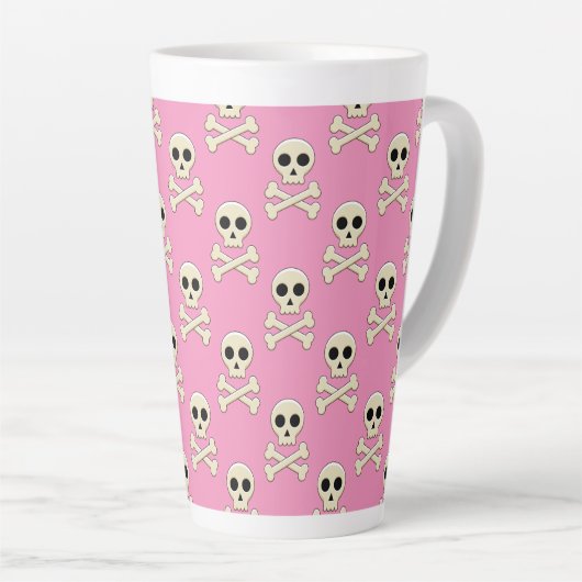 Tasse Latte Crâne avec os (Angle droit)