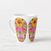 Tasse Latte Crâne de fleurs 4 - Tropical (Angle gauche)