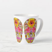 Tasse Latte Crâne de fleurs 4 - Tropical (Angle droit)
