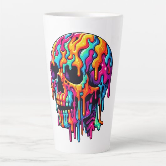 Tasse Latte Crâne psychédélique dynamique (Devant)