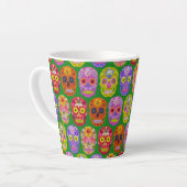 Tasse Latte Crânes de fleurs Motif sans soudure 2018 (Angle gauche)