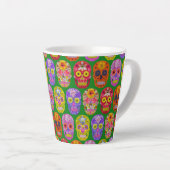 Tasse Latte Crânes de fleurs Motif sans soudure 2018 (Angle droit)