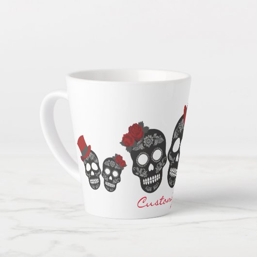 Tasse Latte Crânes noirs Duo Thunder_Cove (Angle gauche)