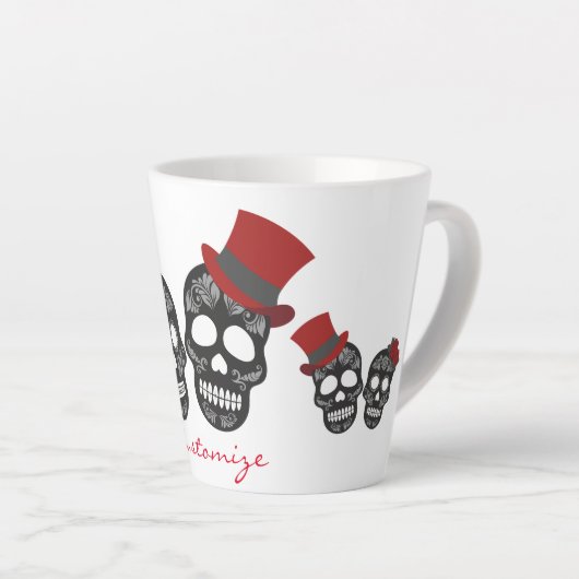 Tasse Latte Crânes noirs Duo Thunder_Cove (Angle droit)