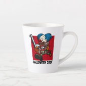 Tasse Latte Crazy Chainsaw Clown Halloween Editable Année de t (Droite)