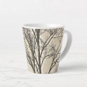 Tasse Latte Cream Beige Brown White Tree Branches (Angle droit)