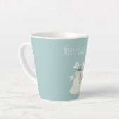 Tasse Latte Cream Christmas Bell Pretty Blue Bow (Angle gauche)