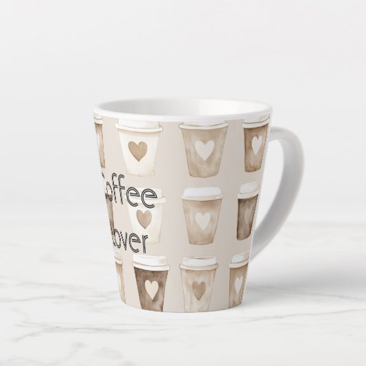 Tasse Latte Cream Coffee Heart Cups (Angle droit)