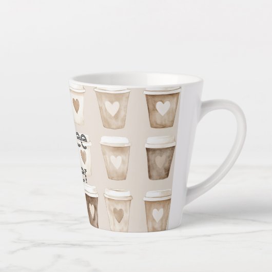 Tasse Latte Cream Coffee Heart Cups (Droite)