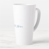 Tasse Latte Créatif tendance nom propre blanc bleu océan (Angle droit)