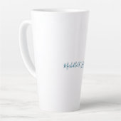 Tasse Latte Créatif tendance nom propre blanc bleu océan (Angle gauche)