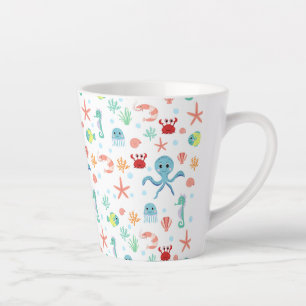 Tasse Latte Créatures marines sous-marines fantaisistes