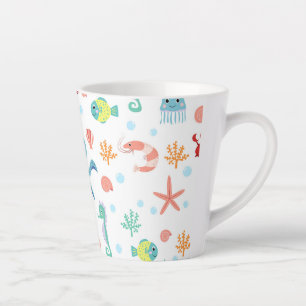 Tasse Latte Créatures marines sous-marines fantaisistes