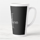 Tasse Latte Créer votre propre monogramme Nom initial (Droite)