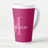 Tasse Latte Créer votre propre monogramme Nom initial (Angle droit)