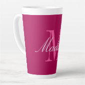 Tasse Latte Créer votre propre monogramme Nom initial (Angle gauche)