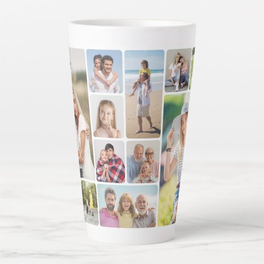 Tasse Latte Créez vos propres angles ronds 12 Photo Collage (Devant)
