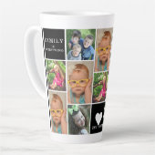 Tasse Latte Créez votre propre 12 photo Collage Monogramme noi (Angle gauche)