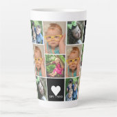 Tasse Latte Créez votre propre 12 photo Collage Monogramme noi (Devant)