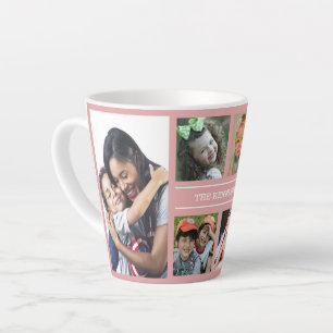 Tasse Latte Créez Votre Propre Collage De 6 Photo Nom De Famil