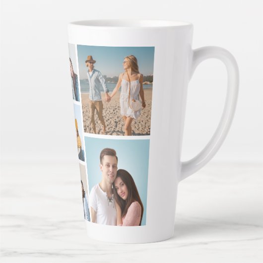 Tasse Latte Créez votre propre collection de 7 photos (Droite)